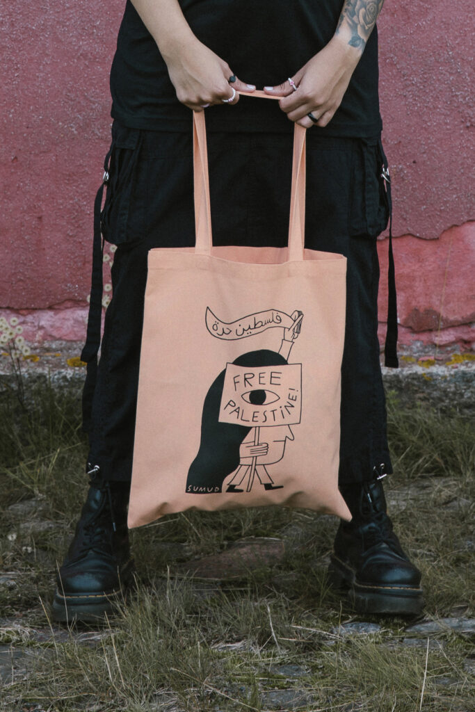 Free Palestine! Tote Bag, rose
