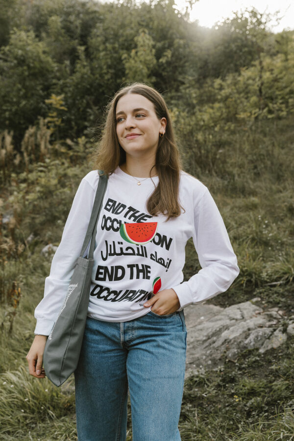 End the Occupation! Longsleeve, white